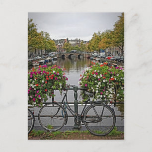 Ich Wollte auf meinem Fahrrad in Amsterdam - Postk Postkarte