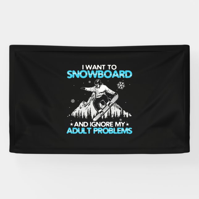 Ich Wollte auf Snowboard Banner (Horizontal)
