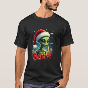 Ich Wollte, Außerirdischen UFO Funny Alien Weihnac T-Shirt