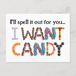 Ich wollte Candy Funny Halloween Postkarte