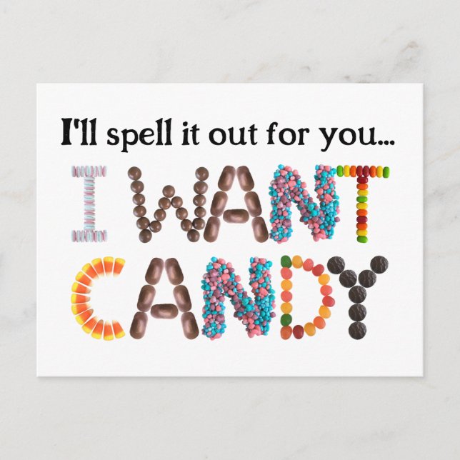 Ich wollte Candy Funny Halloween Postkarte (Vorderseite)