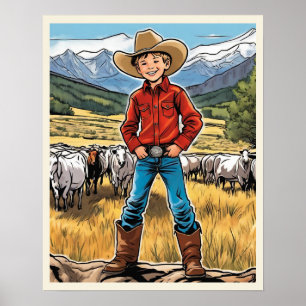 Ich Wollte Cowboy Young Boy Graphic Art zu sein Poster