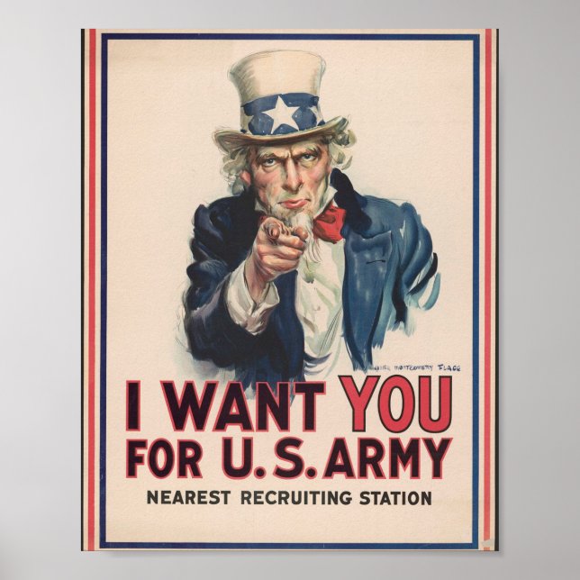 Ich Wollte dich Uncle Sam Poster (Vorne)