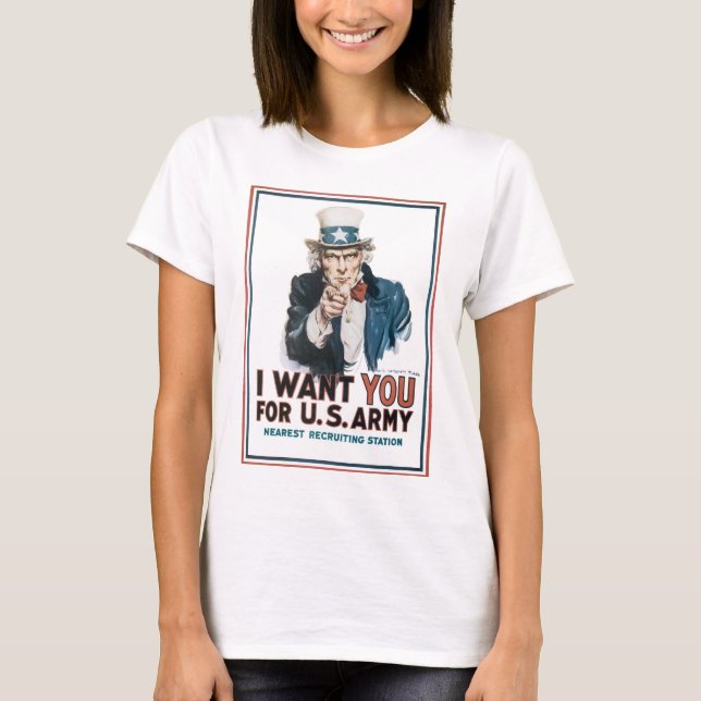 Ich Wollte dich Uncle Sam T-Shirt (Vorderseite)