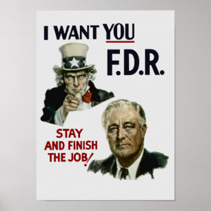 Ich Wollte dir FDR — Onkel Sam WWII Poster