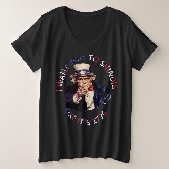 Ich Wollte dir, so zu schweigen wie 1776 Große Größe T-Shirt (Design vorne)