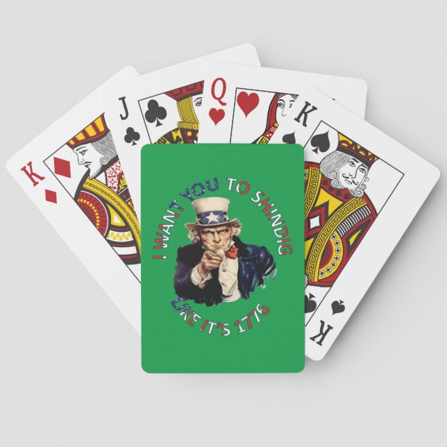 Ich Wollte dir, so zu schweigen wie 1776 Spielkarten (Rückseite)