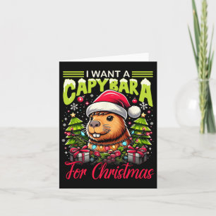 Ich Wollte ein Capybara für Weihnachten Pajama Fam Karte
