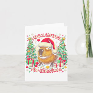 Ich Wollte ein Capybara für Weihnachten Pajama Fam Karte