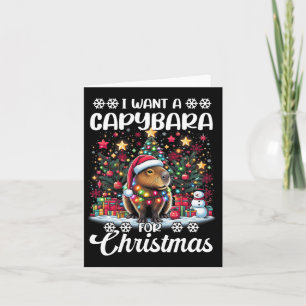 Ich Wollte ein Capybara für Weihnachten Pajama Fam Karte