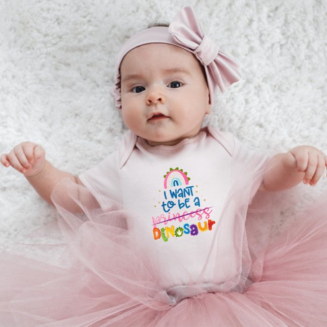 Ich wollte, ein Dinosaurier-Mädchen zu sein Baby Strampler (Von Creator hochgeladen)