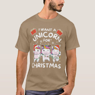 Ich Wollte ein Einhorn für Weihnachten Niedliche E T-Shirt