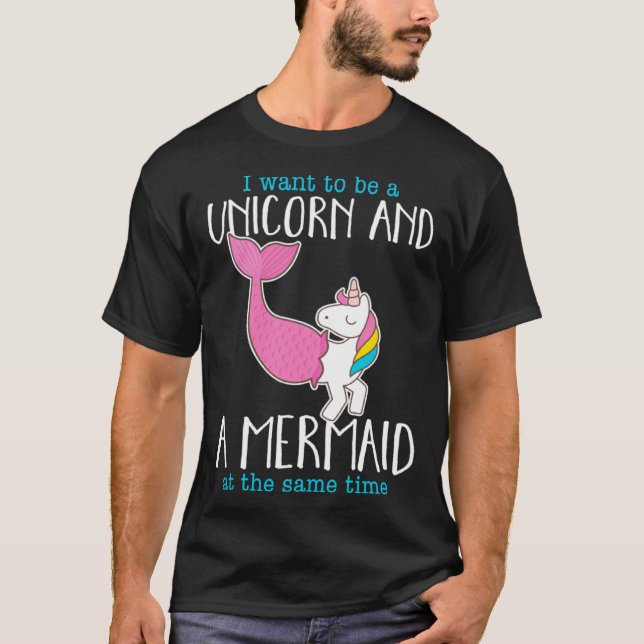 Ich Wollte, ein Einhorn-Meerjungfrau-Cooles Tier C T-Shirt (Vorderseite)