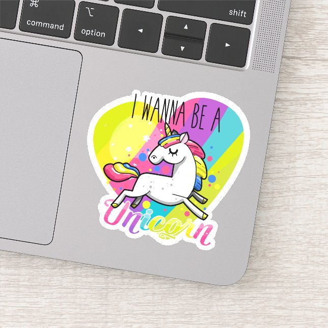 Ich wollte, ein Einhorn zu sein Aufkleber (Detail)