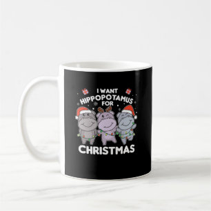 Ich Wollte ein Hippo für Weihnachten süße Hippos Kaffeetasse
