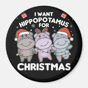 Ich Wollte ein Hippo für Weihnachten Sweet Hippos Magnet
