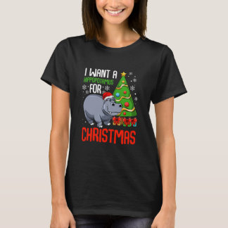 Ich Wollte ein Hippopotamus Weihnachts-Hippo T-Shirt