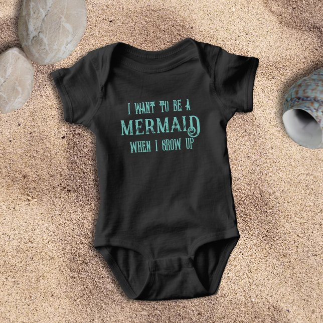 Ich Wollte, ein Niedlicher Mädchenjunge zu sein Baby Strampler (Don't we all want to be a mermaid? Cute baby shower gift!)