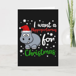 Ich wollte ein Nilpferd für Weihnachten Weihnachte Karte