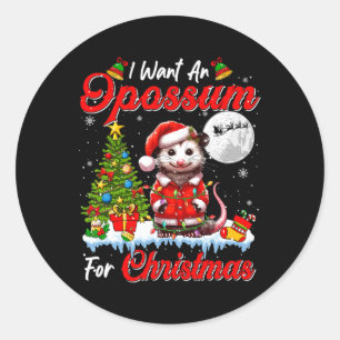 Ich Wollte ein Opossum für Weihnachten Niedlichen Runder Aufkleber