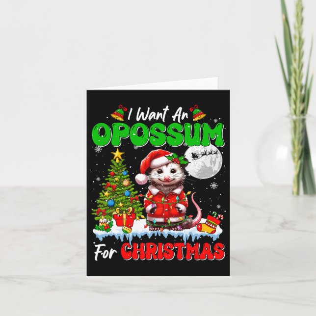 Ich Wollte ein Opossum für Weihnachten Weihnachtsf Karte (Vorderseite)