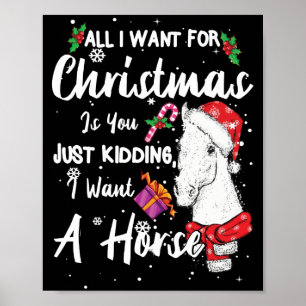 Ich Wollte ein Pferd für Weihnachten Weihnachten W Poster