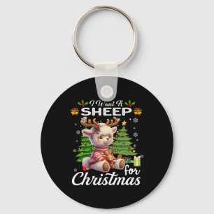 Ich Wollte ein Schaf für Weihnachten Niedliche Ges Schlüsselanhänger