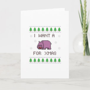 Ich wollte ein Weihnachtshippo Karte