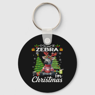 Ich Wollte ein Zebra für Weihnachten Niedliche Ges Schlüsselanhänger