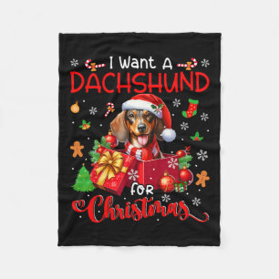 Ich Wollte eine Dackel für den Weihnachtsbesitzer  Fleecedecke