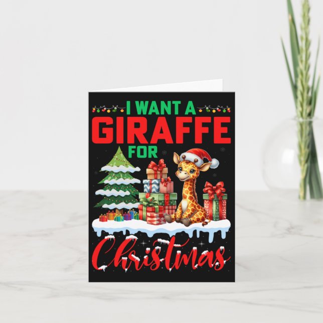 Ich Wollte eine Giraffe zu Weihnachten - Giraffe L Karte (Vorderseite)
