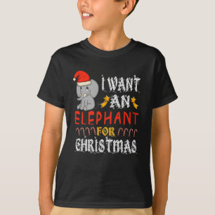 Ich Wollte einen Elefanten für Weihnachten Weihna T-Shirt
