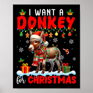 Ich Wollte einen Esel für Weihnachten Weihnachten Poster