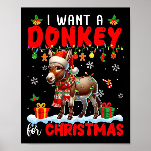 Ich Wollte einen Esel für Weihnachten Weihnachten  Poster (Vorne)