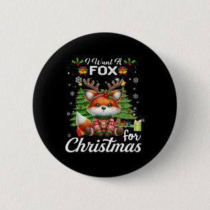 Ich Wollte einen Fuchs für Weihnachten Niedliche G Button