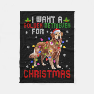 Ich Wollte einen Goldenen Retriever für Weihnachte Fleecedecke