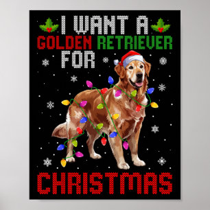 Ich Wollte einen Goldenen Retriever für Weihnachte Poster