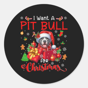Ich Wollte einen Grubenbull für den Weihnachtsbesi Runder Aufkleber