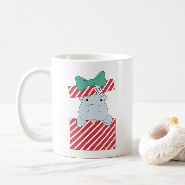 Ich Wollte einen Hippopotamus für die weihnachtlic Kaffeetasse (Mit Donut)