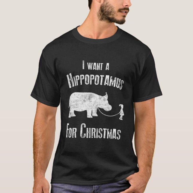 Ich Wollte einen Hippopotamus für Hippos T-Shirt (Vorderseite)
