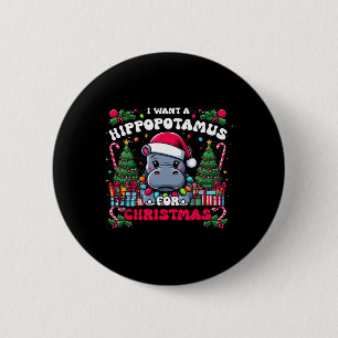 Ich Wollte einen Hippopotamus für Weihnachten Hipp Button