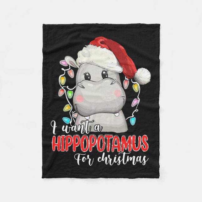 Ich Wollte einen Hippopotamus für Weihnachten Hipp Fleecedecke (Vorderseite)