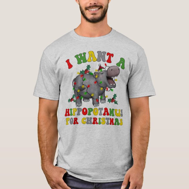 Ich Wollte einen Hippopotamus für Weihnachten lust T-Shirt (Vorderseite)