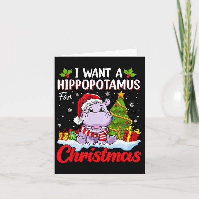 Ich Wollte einen Hippopotamus für Weihnachten Paja Karte (Vorderseite)