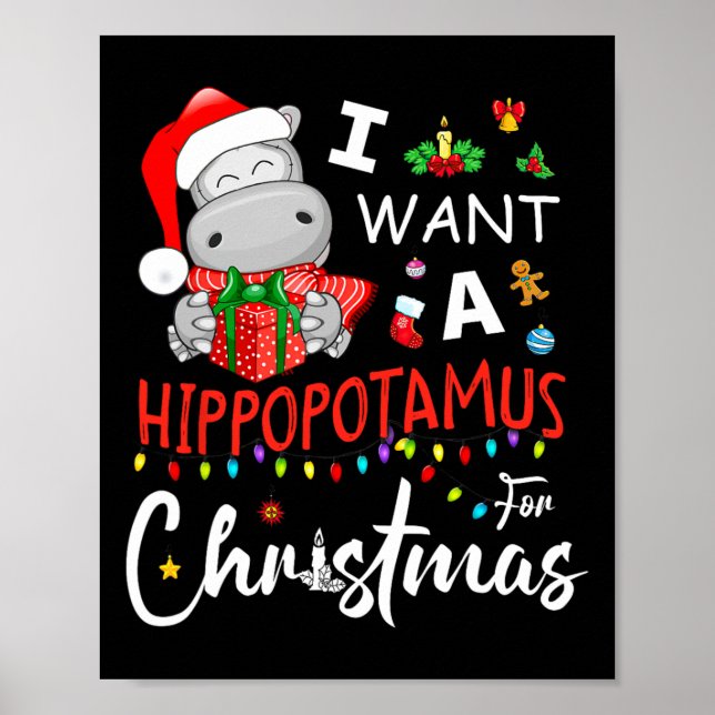 Ich Wollte einen Hippopotamus für Weihnachten Paja Poster (Vorne)