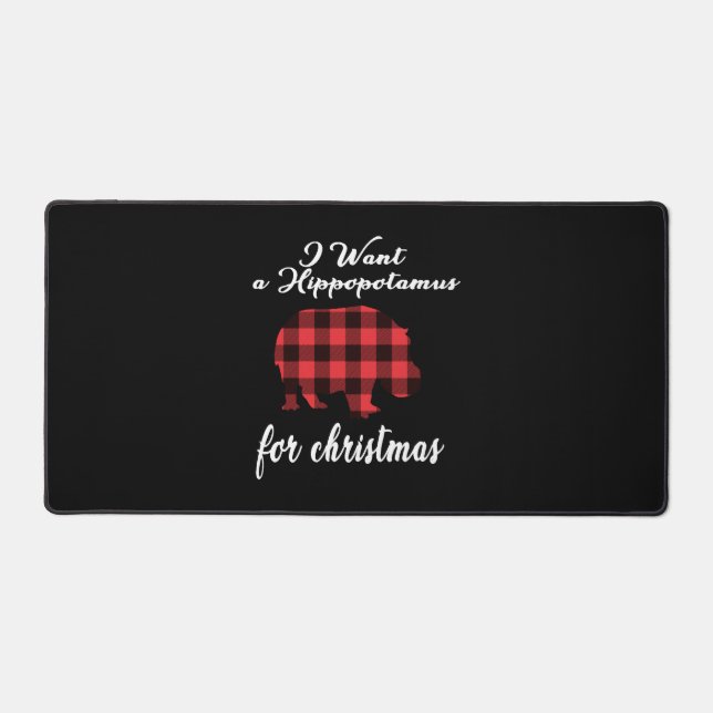 Ich wollte einen Hippopotamus für Weihnachten Schreibtischunterlage (Vorderseite)