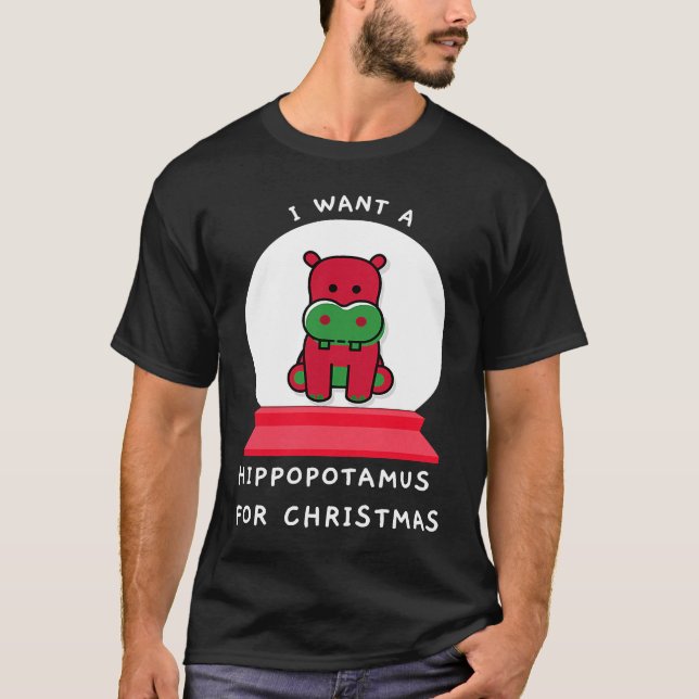 Ich Wollte einen Hippopotamus für Weihnachten Snow T-Shirt (Vorderseite)