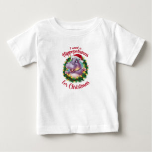 Ich Wollte einen Hippopotamus für Weihnachten Weih Baby T-shirt