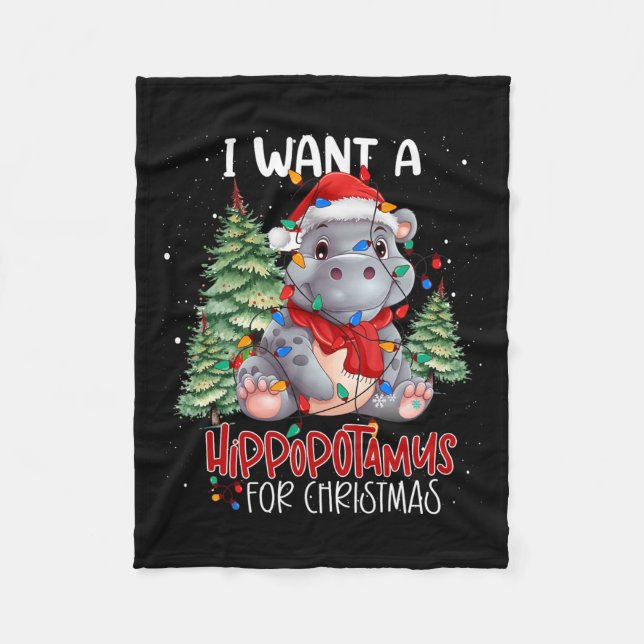 Ich Wollte einen Hippopotamus für Weihnachten Weih Fleecedecke (Vorderseite)
