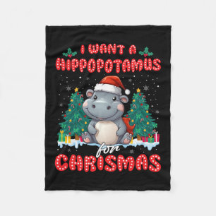 Ich Wollte einen Hippopotamus für Weihnachten Weih Fleecedecke